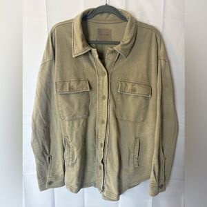 Thread & Supply Taupe Knit Shacket with Pockets - Size L